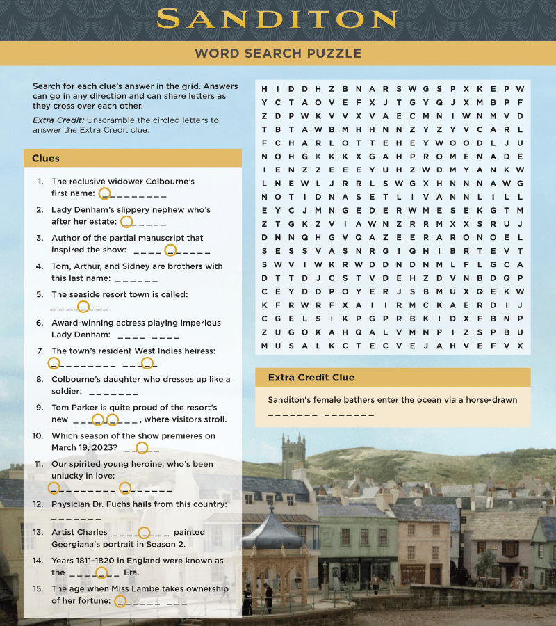 Sanditon Word Search 