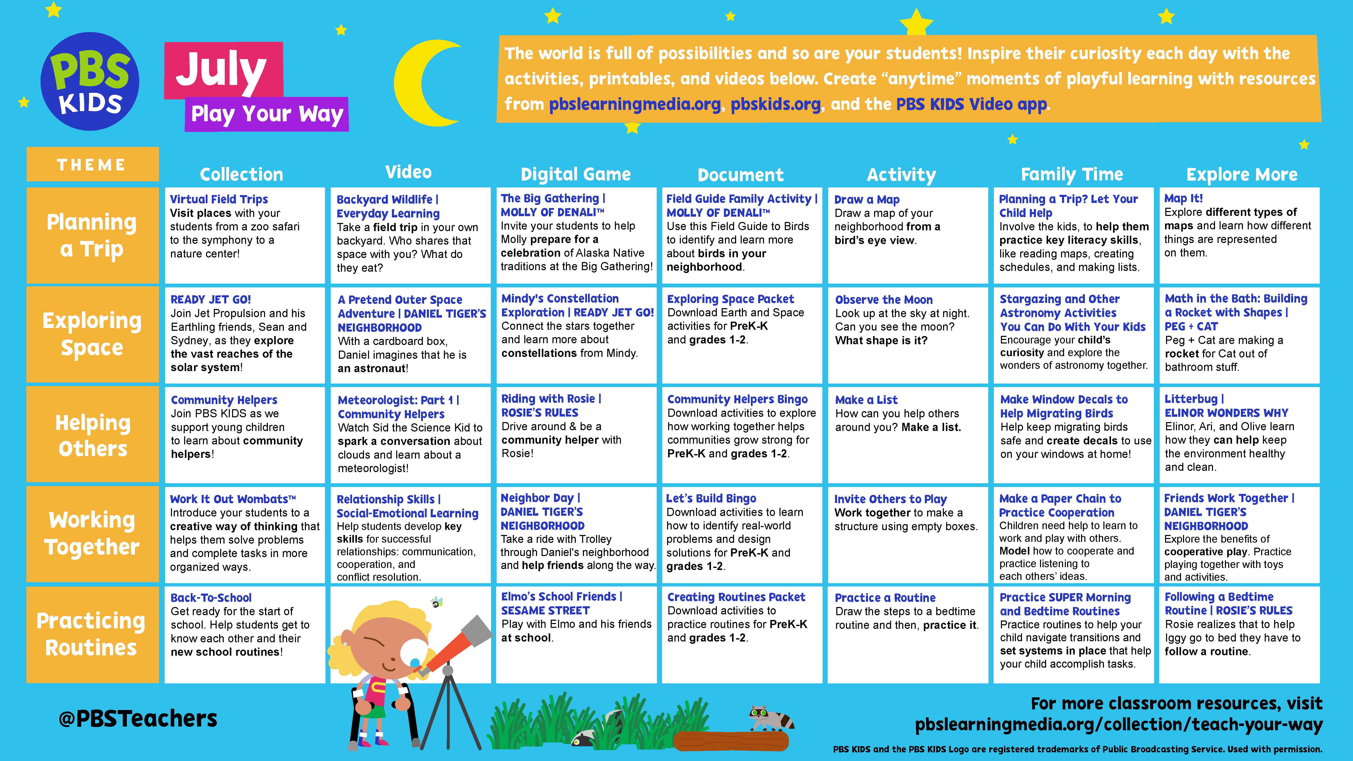 pbs kids play your way calendar july