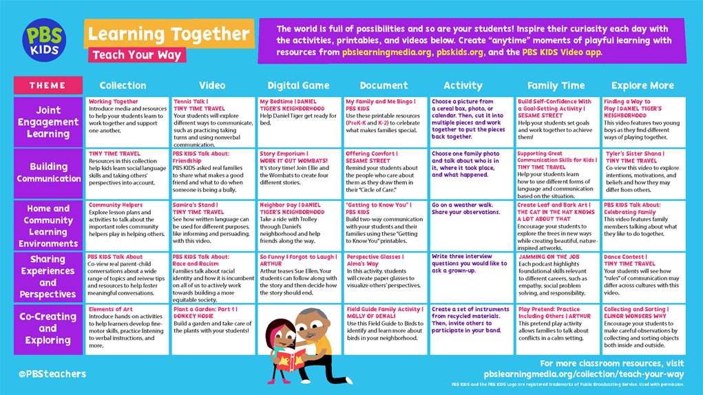 Learning Together Calendar | Teach Your Way