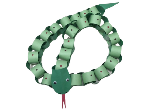 green construction paper pattern snake 