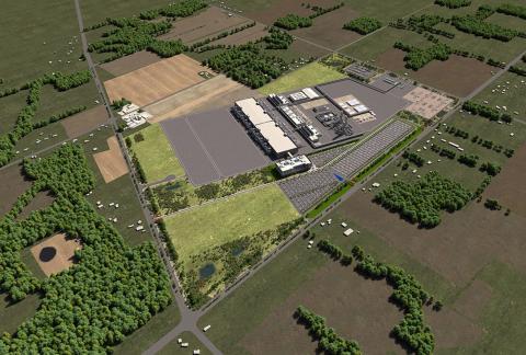  An artistic rendering of Intel's microchip plant, which will sit in Licking County. Its arrival is expected to shake up housing demand for Central Ohio.