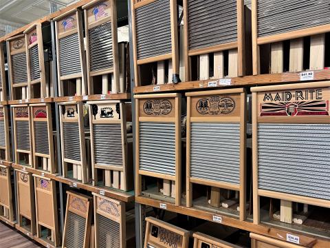 The Columbus Washboard Company was founded in 1895 in Columbus, Ohio. Although it almost shut down in 1999, the factory still produces thousands of washboards each year.