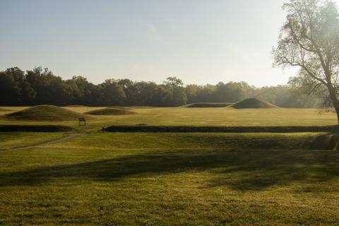 A view of Mound City in the early morning