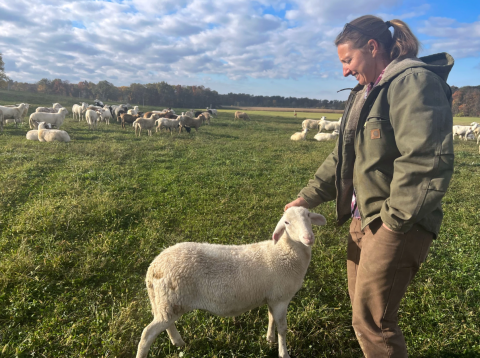  Amanda Wilson and her husband Brady Kirwan run Old Dutch Hops in Highland County. The couple is preparing to graze a 150 solar farm in Warren County.