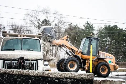  A truck being loaded with salt for winter road maintenance. Contributed photo from the Ohio Department of Transportation