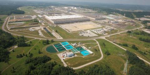  An aerial view of the Portsmouth Gaseous Diffusion Plant, which the U.S. Department of Energy has been cleaning up for more than a decade