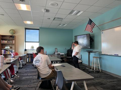  Students at Indian Creek High School attend social studies class on a spring day in Wintersville. The high school's district has seen a surge in school voucher use.