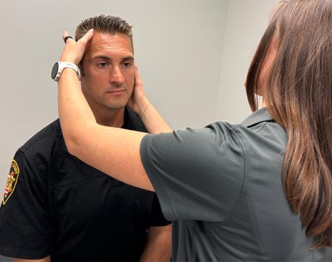  Deputy Josh Walters receives undergoes a medical screening.