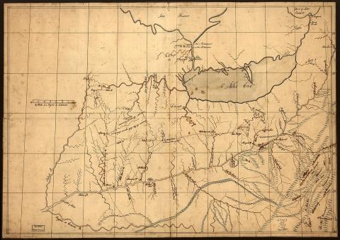 A trader's map by John Patten shows the borders of the Ohio Country in 1752.