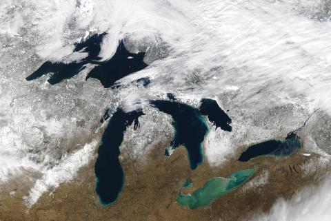 Ice cover on the Great Lakes was low this year. That's becoming more common. Ice cover on the lakes has declined by about 5 percent each decade for the past 50 years.