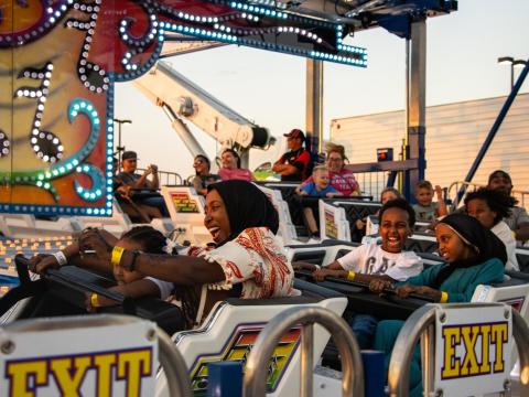 Fairgoers enjoy a ride at the Ohio State Fair in 2024.