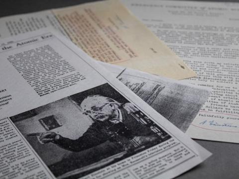 The Peace Resource Center's Barbara Reynolds Memorial Archives holds many unique treasures such as these two Albert Einstein letters, complete with Einstein's original signatures.