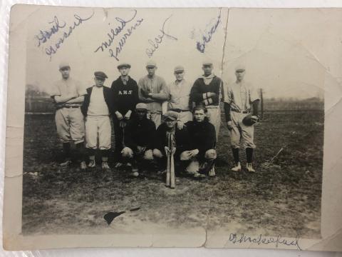 An Alger baseball team poses for a photo circa 1926. Ray Brown played as a shortstop on the high school team.