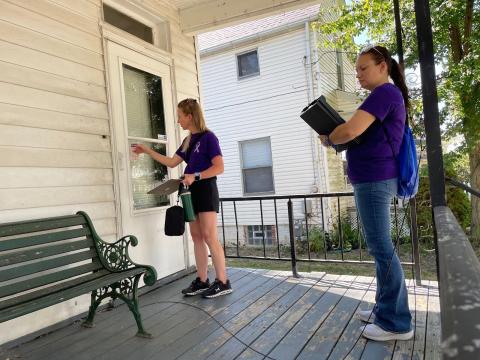 Members of Lorain County Public Health and volunteers went door to door in several neighborhoods in September as part of an effort to distribute more naloxone in the community.