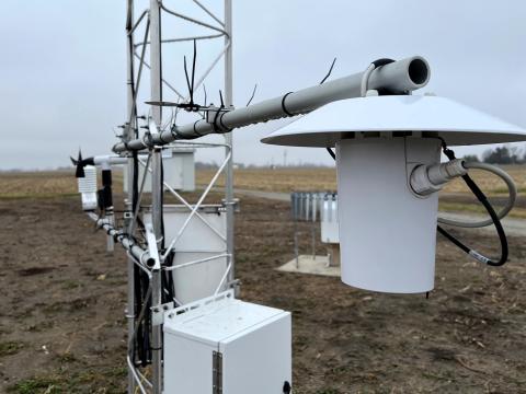 A mesonet station in rural Clark County gathers information like temperature, humidity, wind speed and leaf wetness.