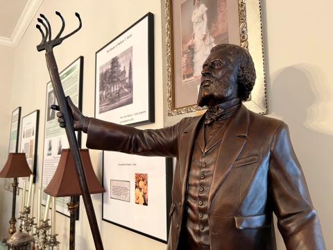 A small statue of Nelson T. Gant is displayed in the entrepreneur's former home, now a museum. The Nelson T. Gant Foundation is raising money to station a larger statue of Gant outside.