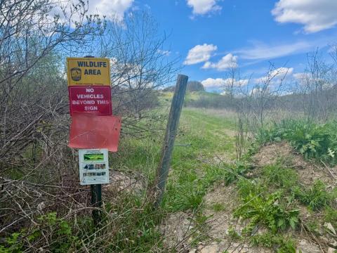 A sign marks the Egypt Valley Wildlife Area.