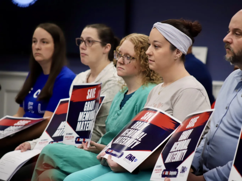 A group of concerned nurses, patients and healthcare professionals voiced their concerns about Grady Memorial Hospital's impending loss of their maternity unit at Delaware City Council on June 22.